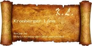 Kronberger Léna névjegykártya